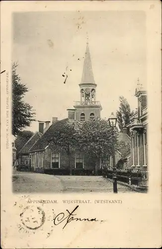 Ak Appingedam Groningen Niederlande, Wijkstraat, Westkant