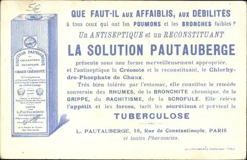 Künstler Ak Gavarni, Les Humoristes de Jadis, Mann, Kind, Reklame, Solution Pautauberge