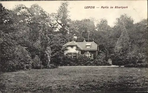 Ak Leipzig in Sachsen, Partie im Albertpark