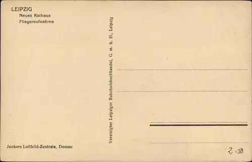 Ak Leipzig in Sachsen, Neues Rathaus, Fliegeraufnahme