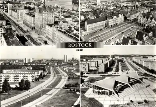 Ak Hansestadt Rostock, Lange Straße, Stadthafen, Südstadt, Ernst-Thälmann-Platz, Kosmos Gaststätte