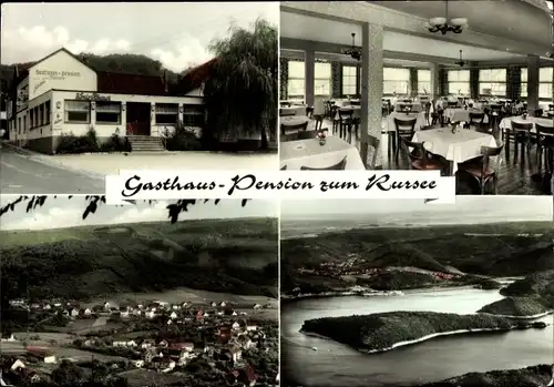 Ak Hasenfeld Heimbach in der Eifel, Gasthaus Pension zum Rursee, Panorama