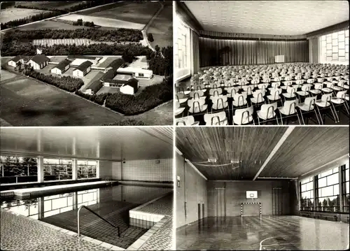 Ak Vossenack Hürtgenwald in der Eifel, Franziskus-Gymnasium, Schwimmbecken, Turnhalle, Saal