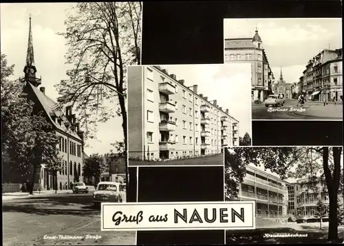 Ak Nauen im Havelland, Ernst-Thälmann-Straße, Berliner Straße, Kreiskrankenhaus
