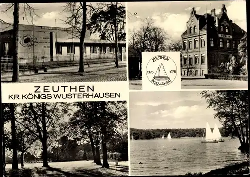 Ak Zeuthen in der Mark, Akademie der Wissenschaften, Rathaus, Philipp-Müller-Platz, Zeuthener See