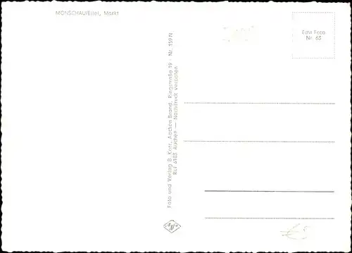 Ak Monschau Montjoie in der Eifel, Markt, Speisewirtschaft Frittüren, Cafe Kaulard