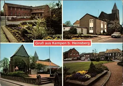 Ak Kempen Heinsberg Nordrhein Westfalen, Grünanlage, Kirche, Peugeot Kombi, Kapelle, Straßenpartie