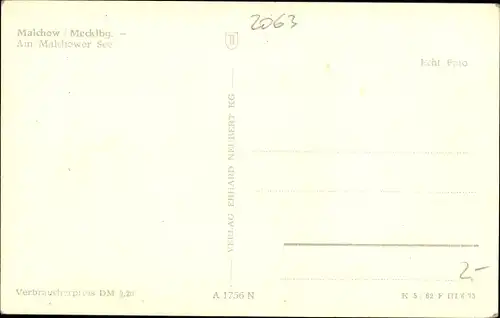 Ak Malchow in Mecklenburg, am Malchower See, Schiff