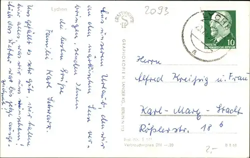 Ak Lychen in der Uckermark, Ortsansicht