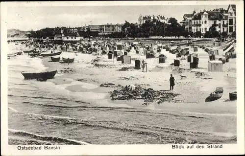 Ak Ostseebad Bansin Heringsdorf auf Usedom, Blick auf den Strand