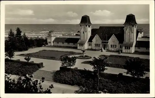 Ak Ostseebad Heringsdorf auf Usedom, Schwimmbad, Park