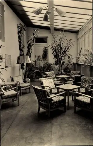 Ak Neu Fahrland Potsdam, Sanatorium Heinrich Heine, Wintergarten