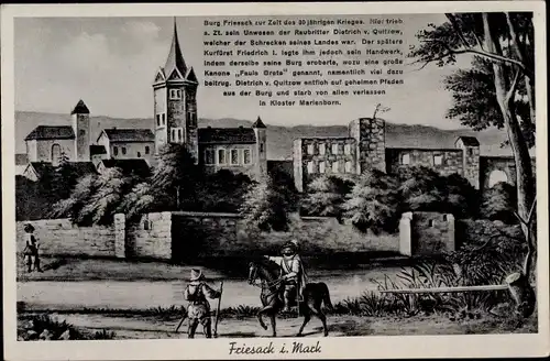 Ak Friesack in der Mark, Burg zur Zeit des 30jährigen Krieges