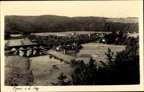 Foto Ak Opsen Fürthen an der Sieg, Panorama, Brücke