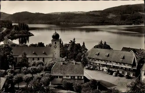 Ak Schluchsee im Schwarzwald, Panorama, Kirche, Gasthaus