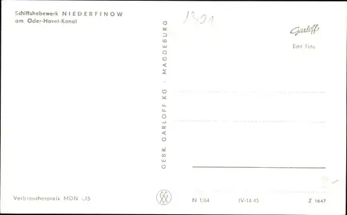 Ak Niederfinow im Barnim, Schiffshebewerk am Oder-Havel-Kanal