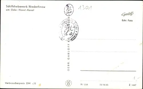 Ak Niederfinow im Barnim, Schiffshebewerk am Oder-Havel-Kanal