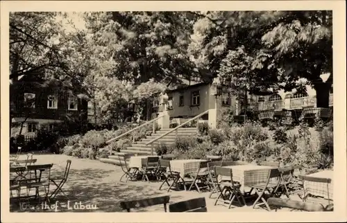 Ak Lübau Rabenau Erzgebirge, Gasthof, Außenterrasse