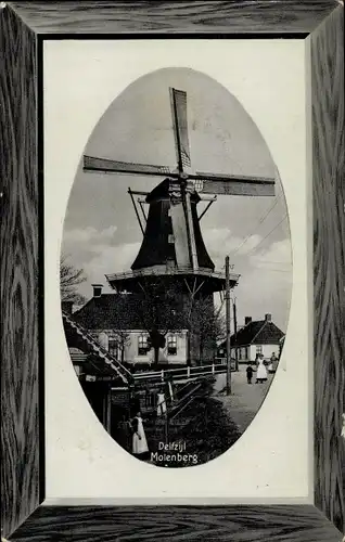 Passepartout Ak Delfzijl Groningen, Molenberg, Windmühle