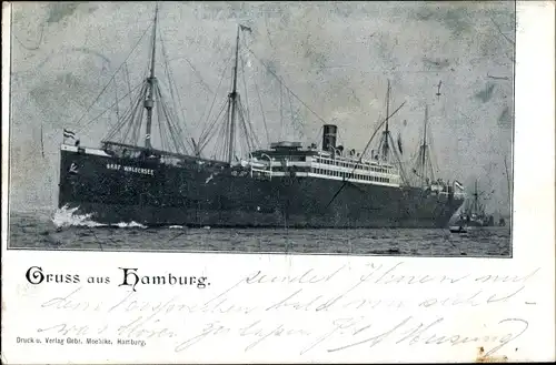 Ak HAPAG Dampfer Graf Waldersee, Passagierschiff