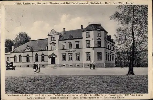 Ak Niederwürschnitz im Erzgebirge Sachsen, Hotel Sächsischer Hof