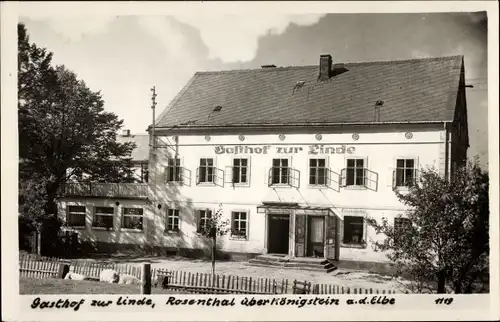 Foto Ak Rosenthal Bielatal Sächsische Schweiz, Gasthof zur Linde