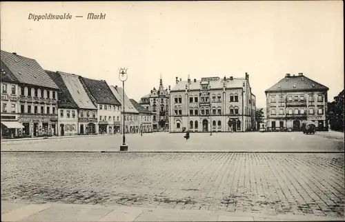 Ak Dippoldiswalde im Erzgebirge, Blick über den Marktplatz