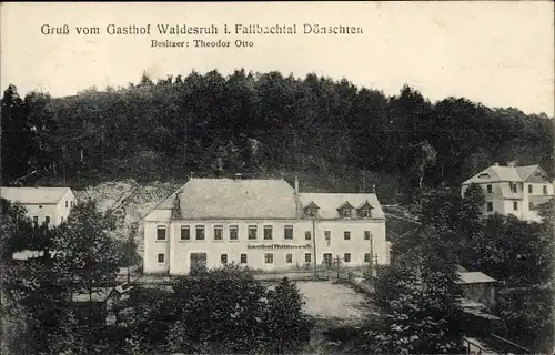 Ak Dönschten Dippoldiswalde Osterzgebirge, Gasthof Waldesruh im Fallbachtal
