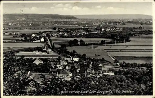 Ak Brockwitz Coswig in Sachsen, Blick von der Bosel über den Ort
