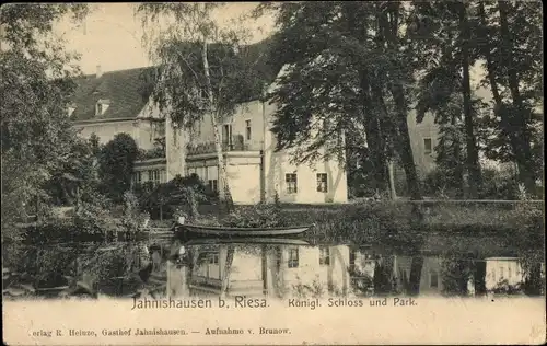 Ak Jahnishausen Riesa an der Elbe Sachsen, Königlicher Schloss und Park