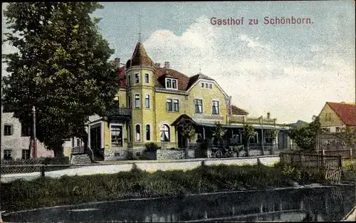 Ak Dresden Langebrück Schönborn, Gasthof zu Schönborn
