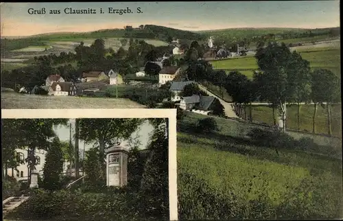 Ak Clausnitz Rechenberg Bienenmühle im Erzgebirge, Blick auf den Ort