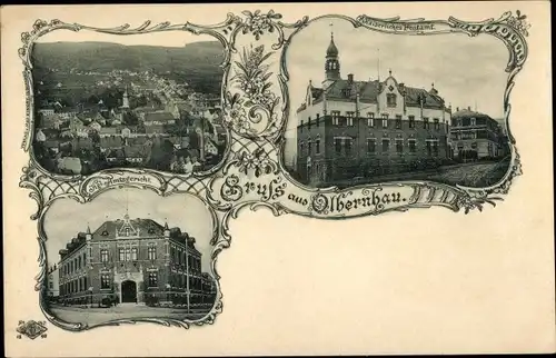 Ak Olbernhau im Erzgebirge, Postamt, Amtsgericht, Blick auf den Ort