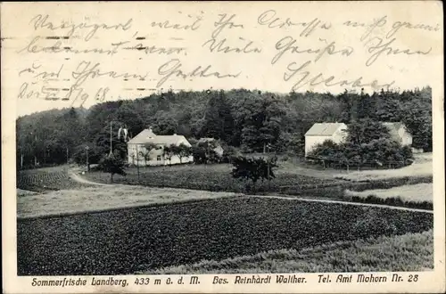 Ak Mohorn Wilsdruff in Sachsen, Blick auf Sommerfrische Landberg, Inh. Reinhardt Walther