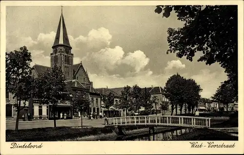 Ak Dinteloord Nordbrabant, West Voorstraat, Brücke