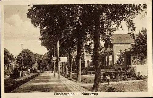 Ak Finsterwolde Groningen, Heereweg