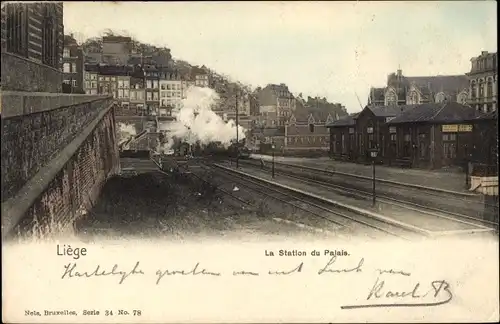 Ak Liège Lüttich Wallonien, La Station du Palais