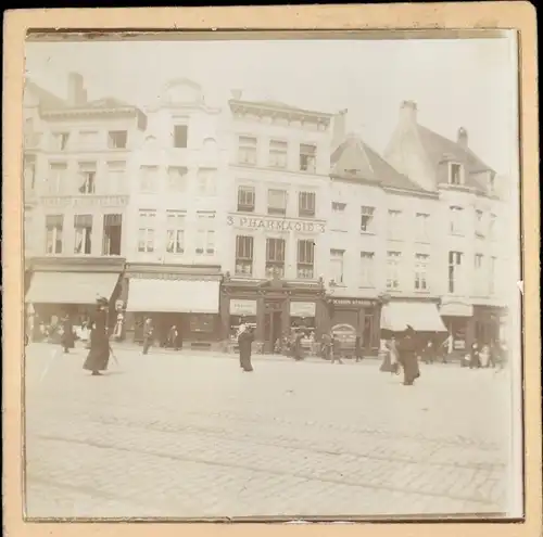 Foto Bruxelles Brüssel, Sint Jansplein, Pharmacie, 1899