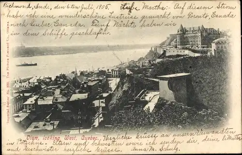 Ak Québec Kanada, View, looking West