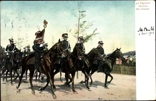 Ak Niederländische Soldaten, 3e Regiment Huzaren, Het Vaandel