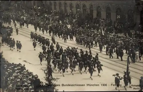 Ak München, Bundesschießen 1906, Festzug