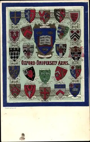 Wappen Ak Oxford Oxfordshire England, Oxford University Arms