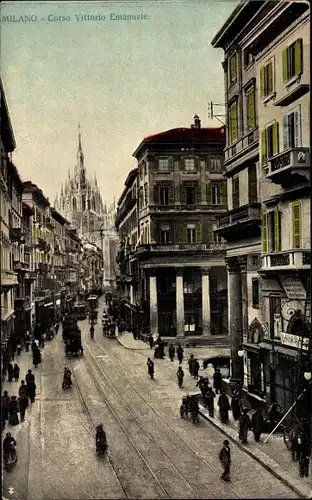 Ak Milano Mailand Lombardia, Corso Vittorio Emanuele