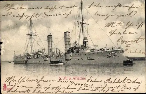 Ak Deutsches Kriegsschiff, SMS Ariadne, Kleiner Kreuzer