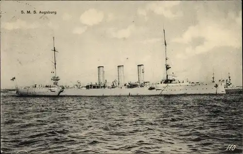Ak Deutsches Kriegsschiff, SMS Augsburg, Kleiner Kreuzer