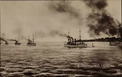 Ak Deutsche Kriegsschiffe, Aufklärungsschiffe laufen aus, Kleine Kreuzer