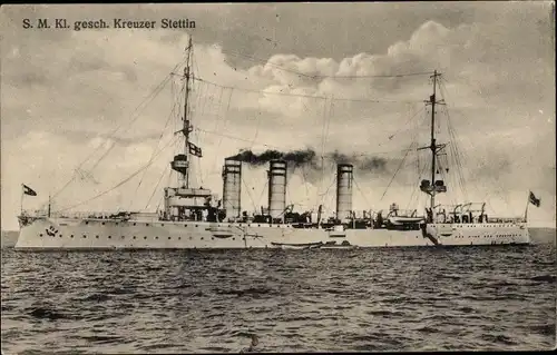 Ak Deutsches Kriegsschiff, SMS Stettin, Kleiner Kreuzer