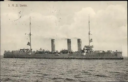 Ak Deutsches Kriegsschiff, SMS Stettin, Kleiner Kreuzer