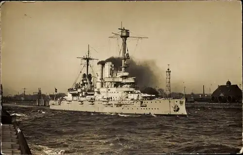 Foto Ak Deutsches Kriegsschiff, Schlesien, Linienschiff, Reichsmarine
