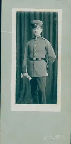 Kabinett Foto Anklam, Deutscher Soldat in Uniform, Friedrich Karl, Portrait
